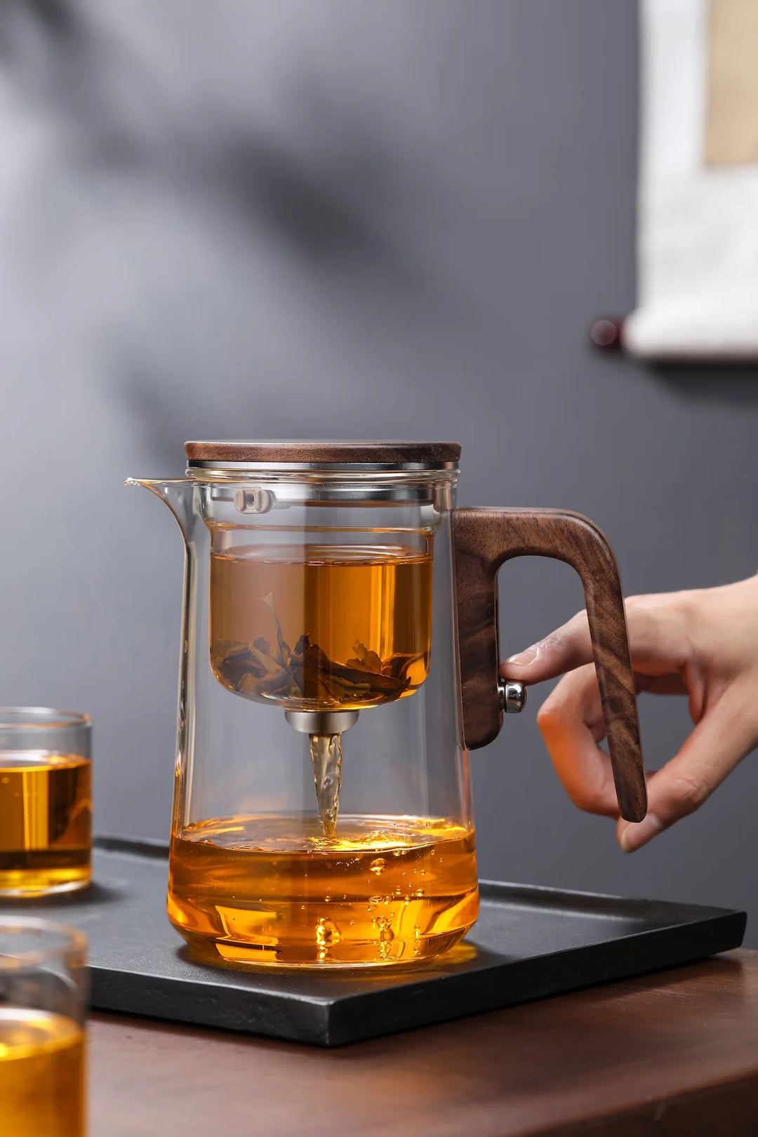 Teapot  Glass with Tea Water Separation Cup