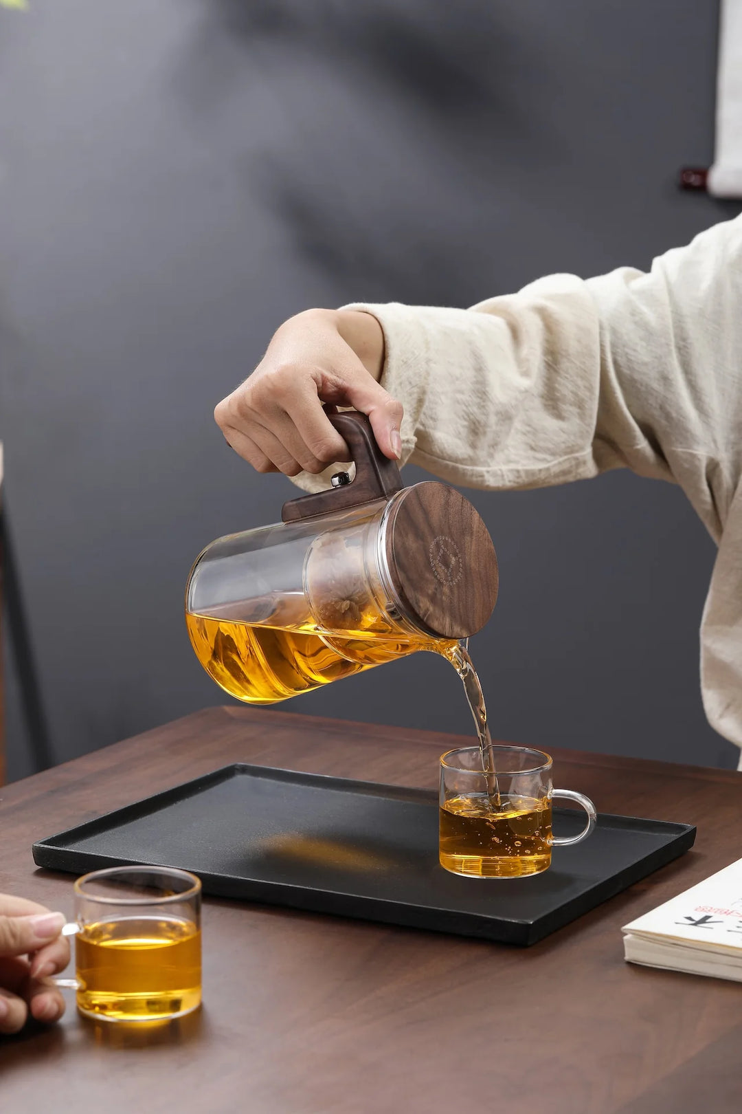 Teapot  Glass with Tea Water Separation Cup