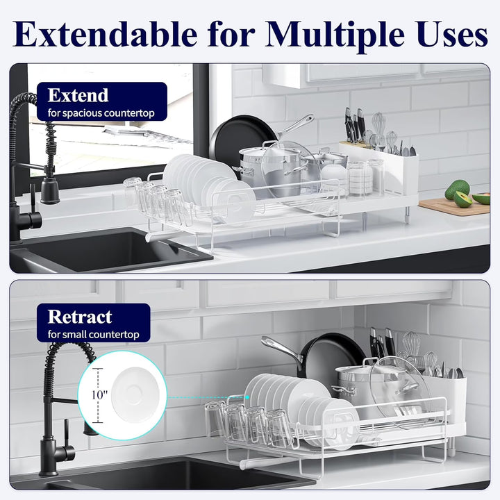 Dish Rack with Draining Spout