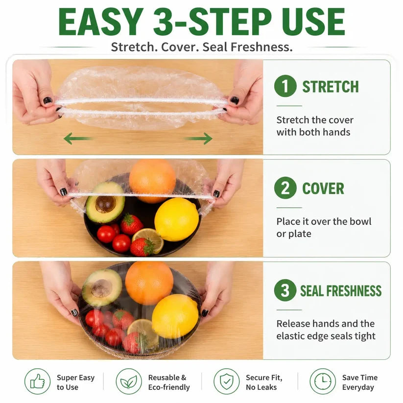 Disposable Stretch Food Covers for Bowls & Plates