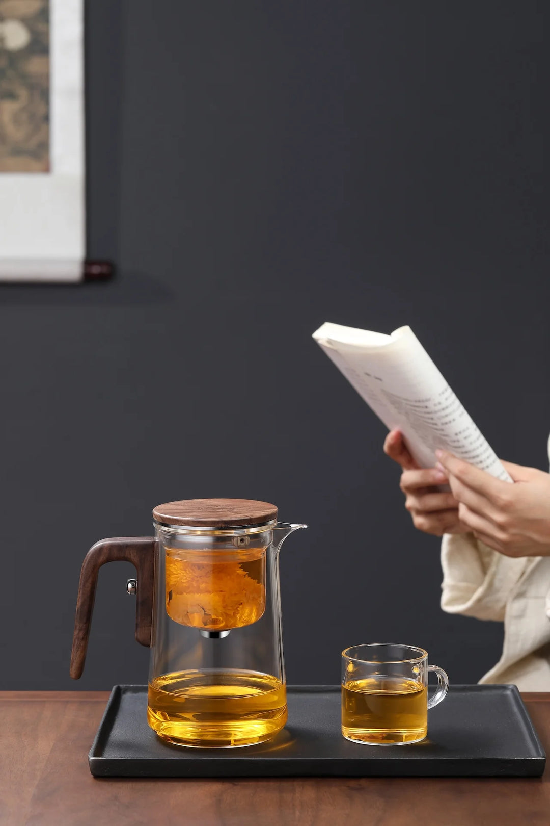 Teapot  Glass with Tea Water Separation Cup