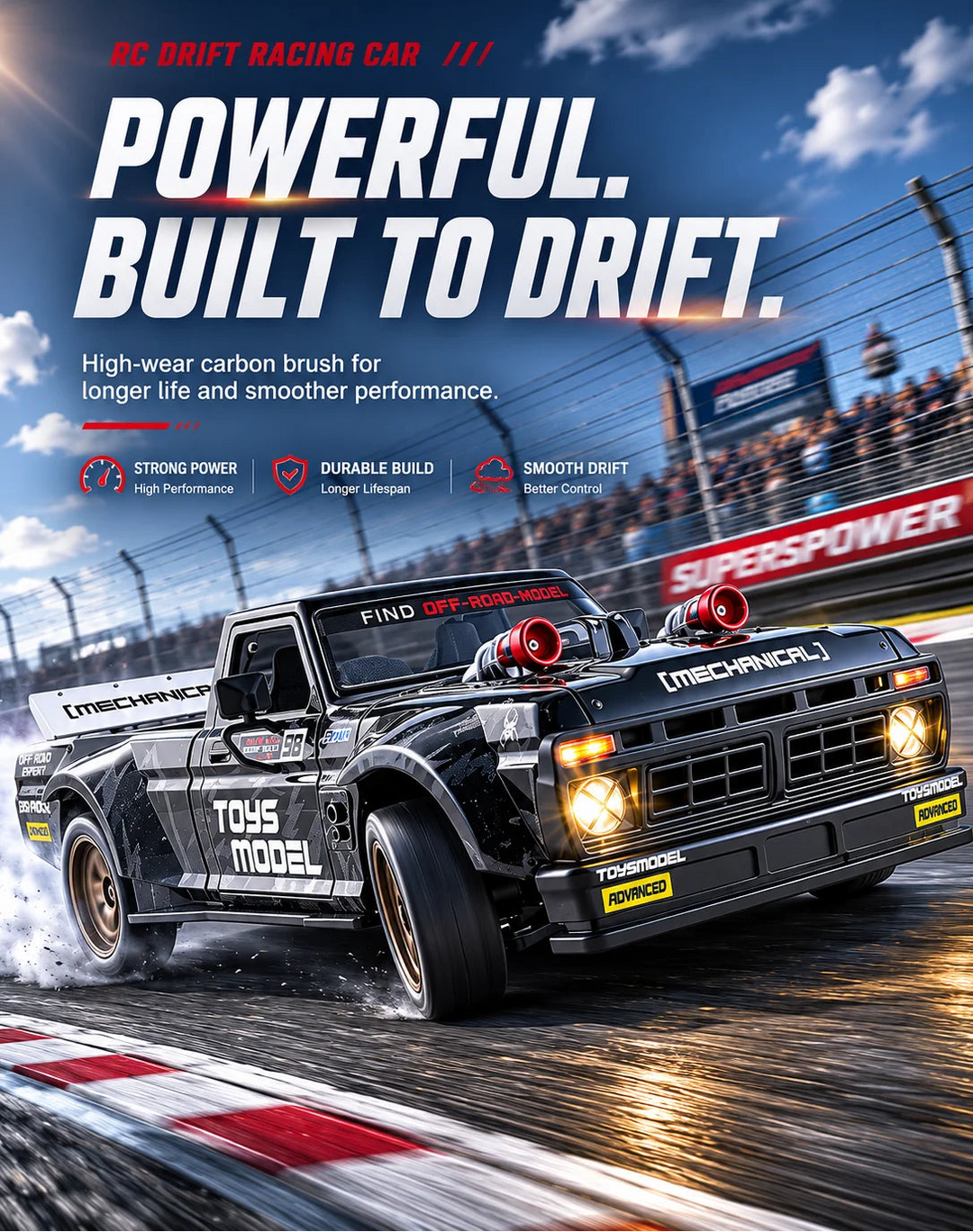 1:24 4WD Full Scale Drift Car RC Remote Control Drift Model Car