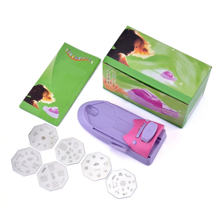 Silicone Nail Printing Machine Set with Flower Steel Plate