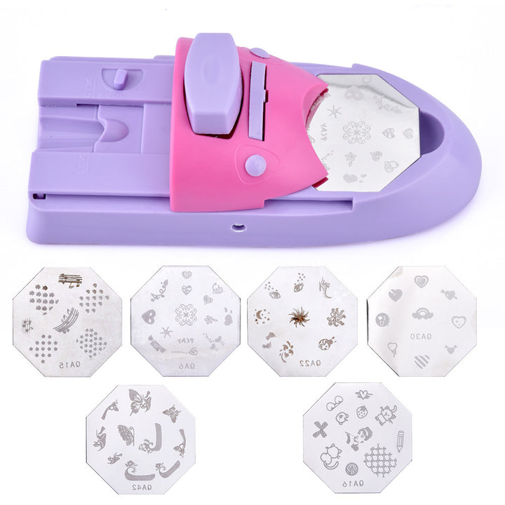 Silicone Nail Printing Machine Set with Flower Steel Plate