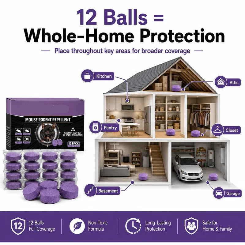 12-Pack Rodent Repellent Balls, Natural Pest Control