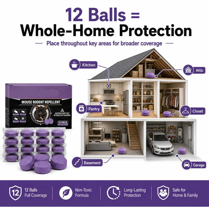 12-Pack Rodent Repellent Balls, Natural Pest Control
