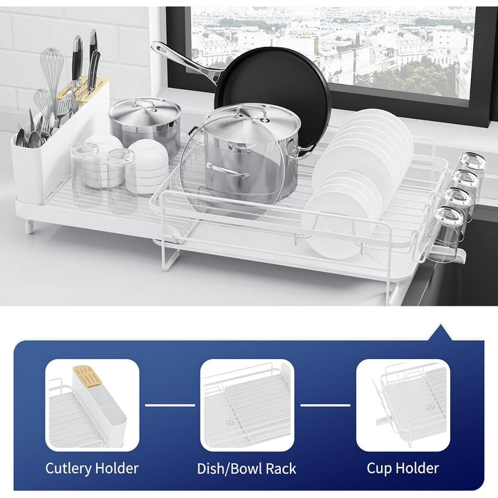 Dish Rack with Draining Spout
