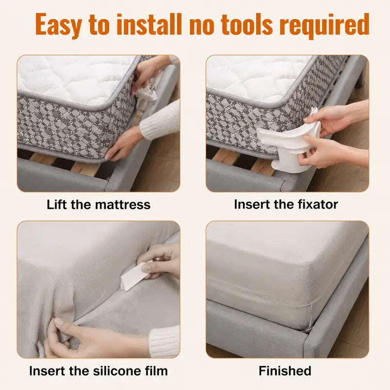 4-Pack Heavy Duty Bed Sheet Clips, Locking Mattress Corner Holders