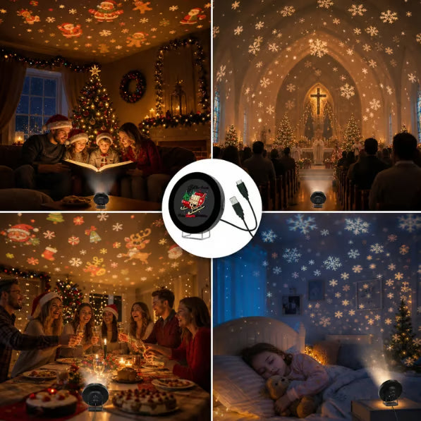 HD Christmas Projector – 6 or 10 Festive Scenes