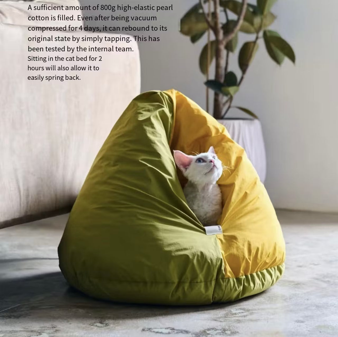 Cat Sleeping Bag Bed - Enclosed Washable Beanbag