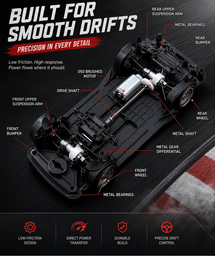 1:24 4WD Full Scale Drift Car RC Remote Control Drift Model Car