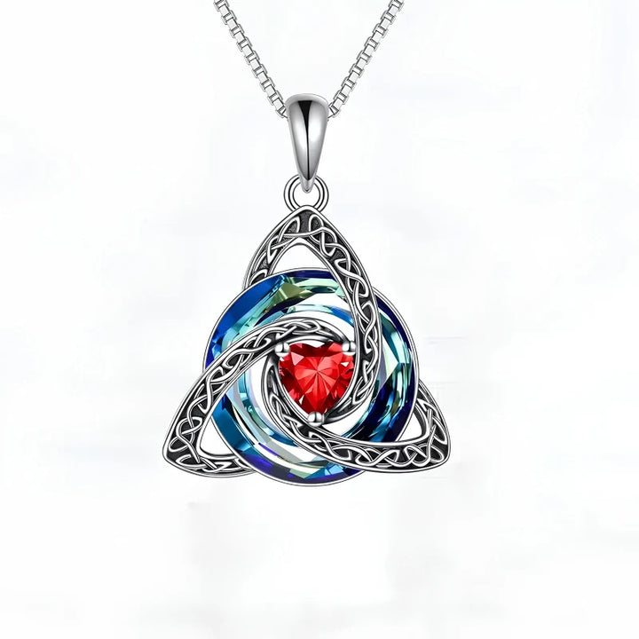 Celtic Trinity Knot Birthstone Necklace