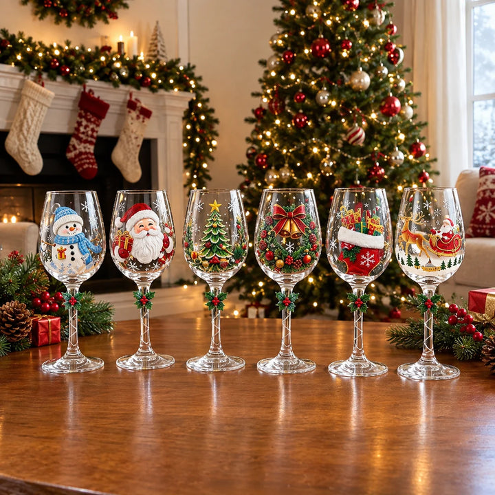 Beautiful Christmas wine glasses
