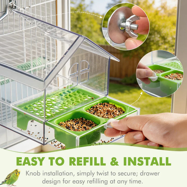 Pull-Out External Parrot Feeder