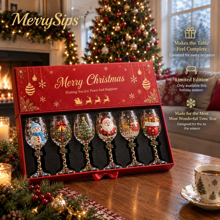 Beautiful Christmas wine glasses