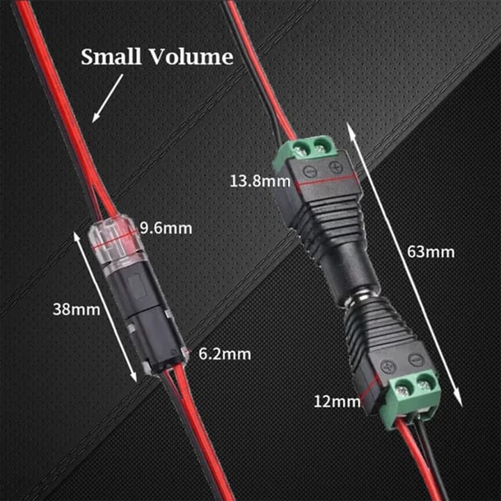 Double-Wire Plug-in Connector Led Light Strip Connectors 2 Pin