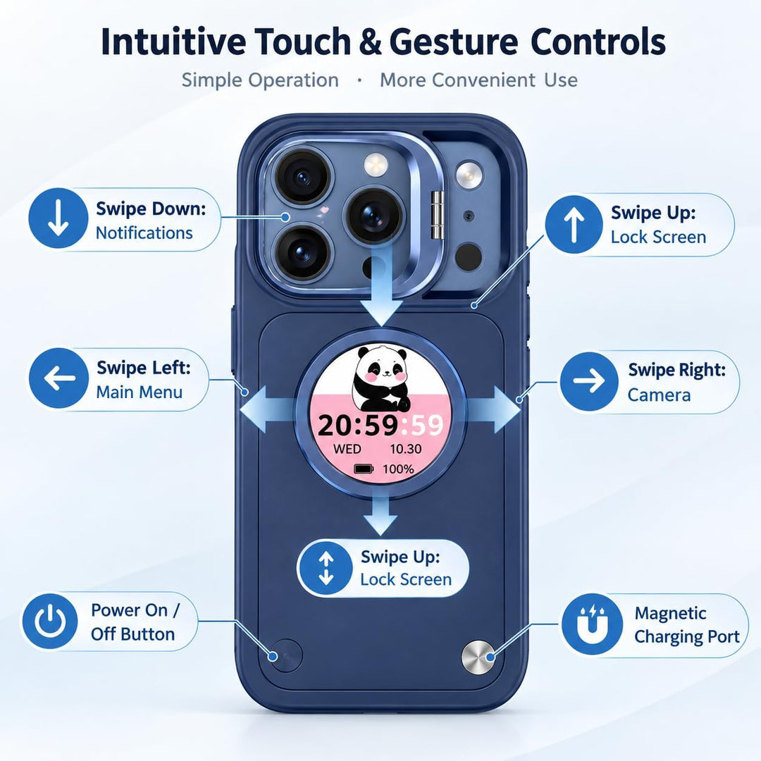 Smart Case for iPhone 17 Pro Max with 1.52 inches Touchscreen