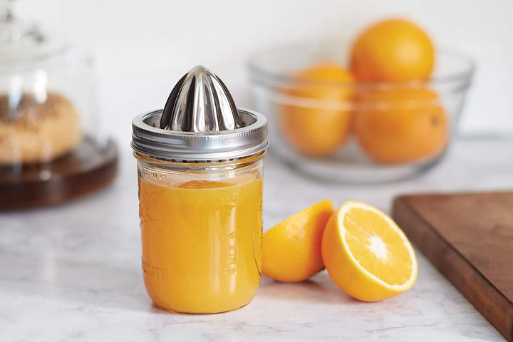 Jarware Citrus Juicer Lid For Wide Mouth Mason Jars, Stainless Steel Juicer