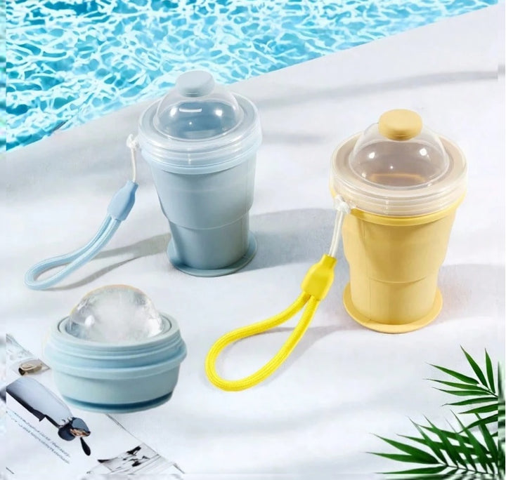 Portable Foldable Silicone Ice Ball Cup