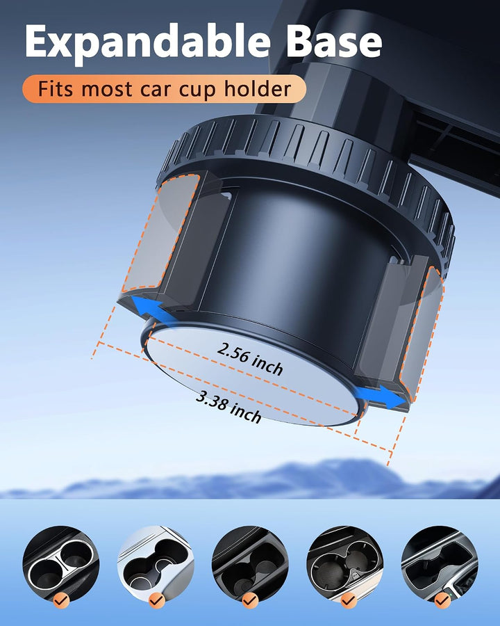 360° Rotating Wood Car Cup Holder Tray & Laptop Desk