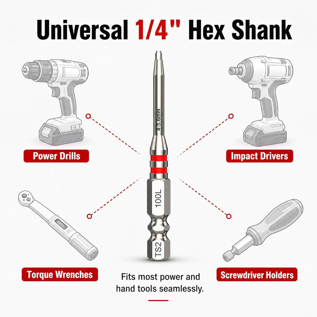 Magnetic Hex Screwdriver Bit Set, 1/4" Shank