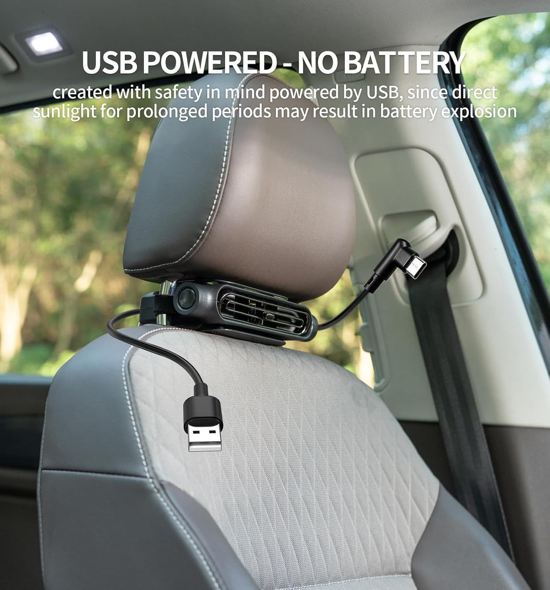 Car Seat Fan for Driver & Backseat