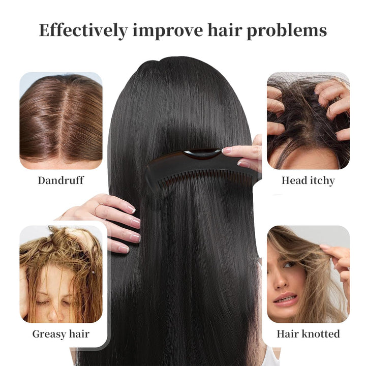 Self-Cleaning Dandruff Comb with Massage Handle & Hollow Teeth