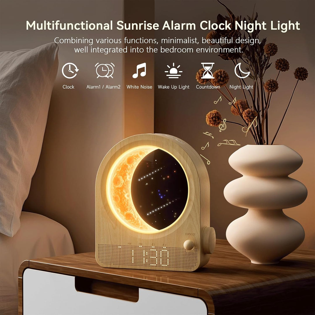 Moon Lamp with Luminous Alarm Clock
