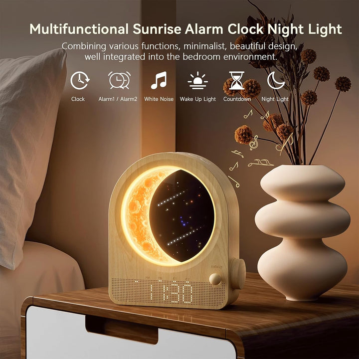 Moon Lamp with Luminous Alarm Clock