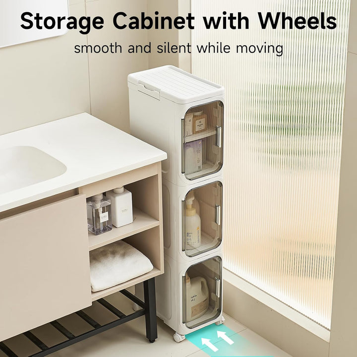 Slim Organizer with Magnetic Doors & Wheels