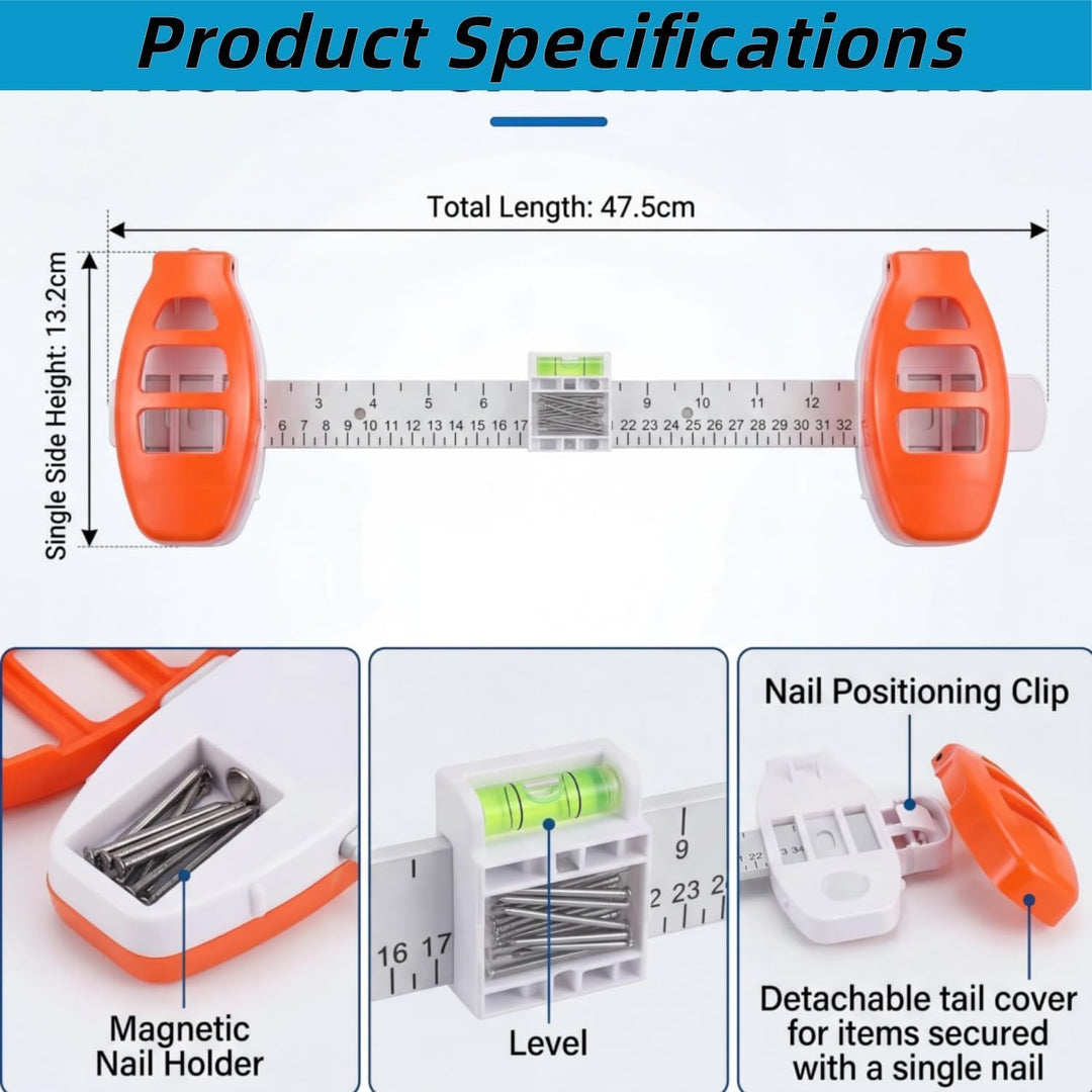 Magnetic Picture Hanging Tool with Level for Frames & Mirrors