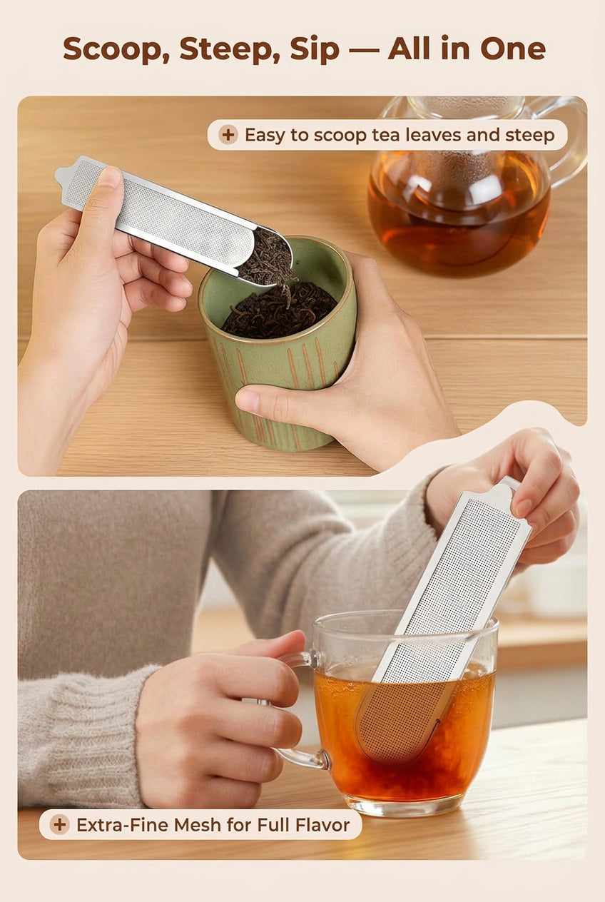 2-in-1 Tea Scoop Infuser for Loose Leaf Tea Strainer Fine Mesh