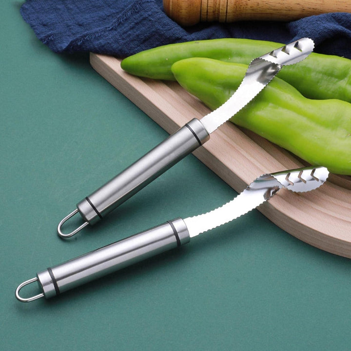 Pepper Corer, Kitchen Tool Set with Serrated Slice for Chili, Fruit, Vegetable