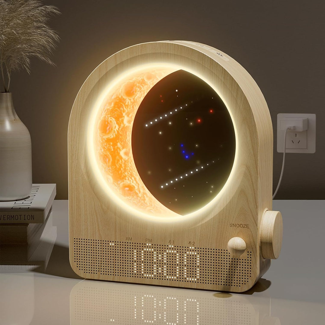 Moon Lamp with Luminous Alarm Clock