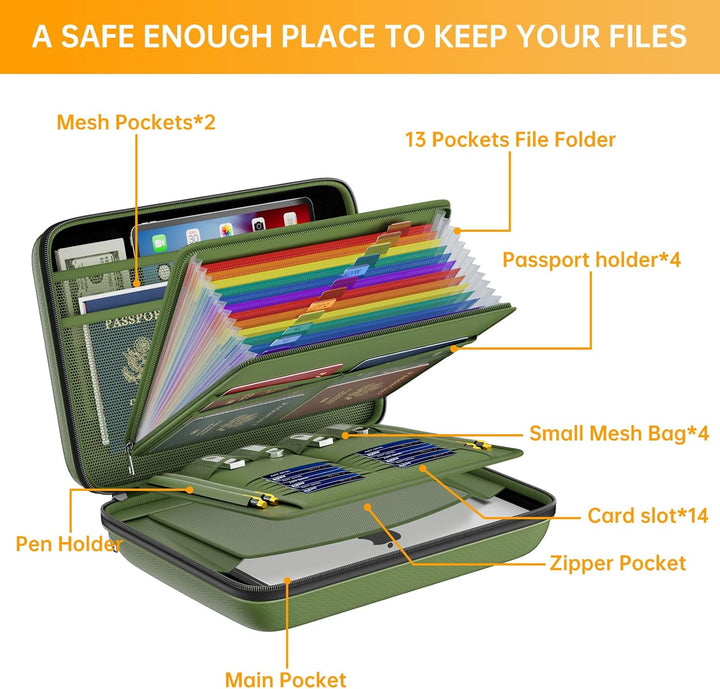 Waterproof Fireproof Accordion Document Storage Bag