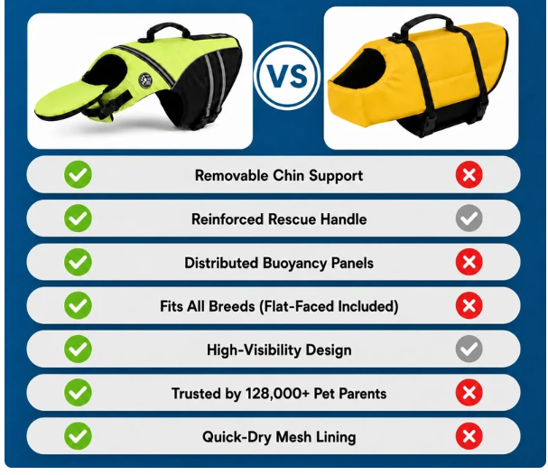 Dog Life Jacket With Chin Support