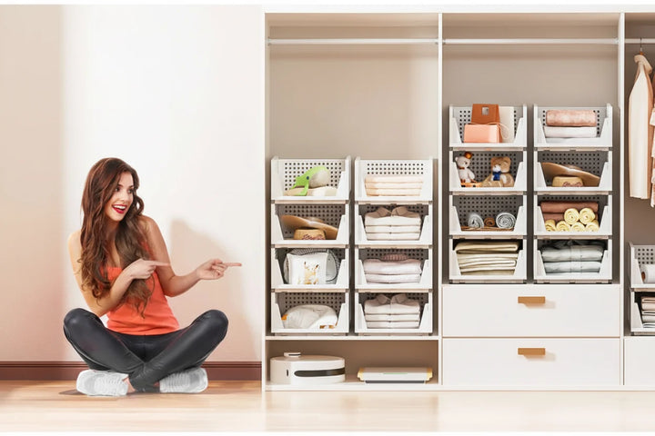 Stackable Wardrobe Storage Organizer For Cloth Storage