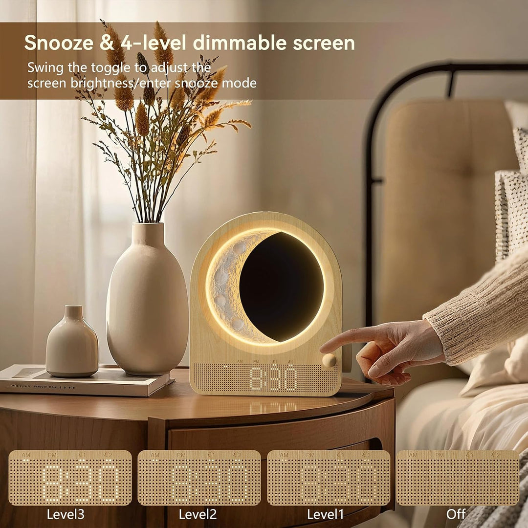 Moon Lamp with Luminous Alarm Clock