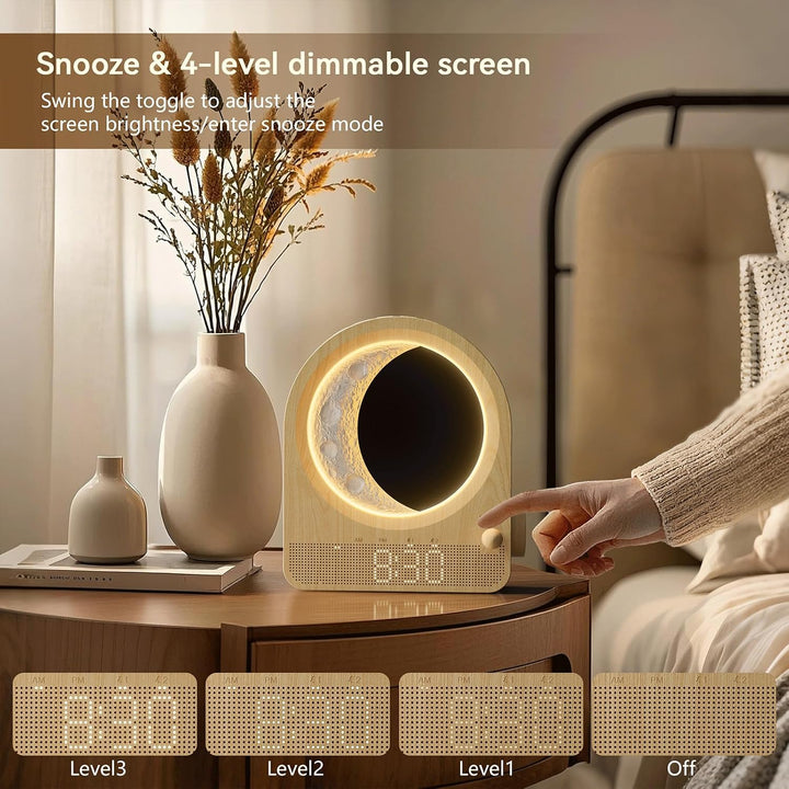 Moon Lamp with Luminous Alarm Clock