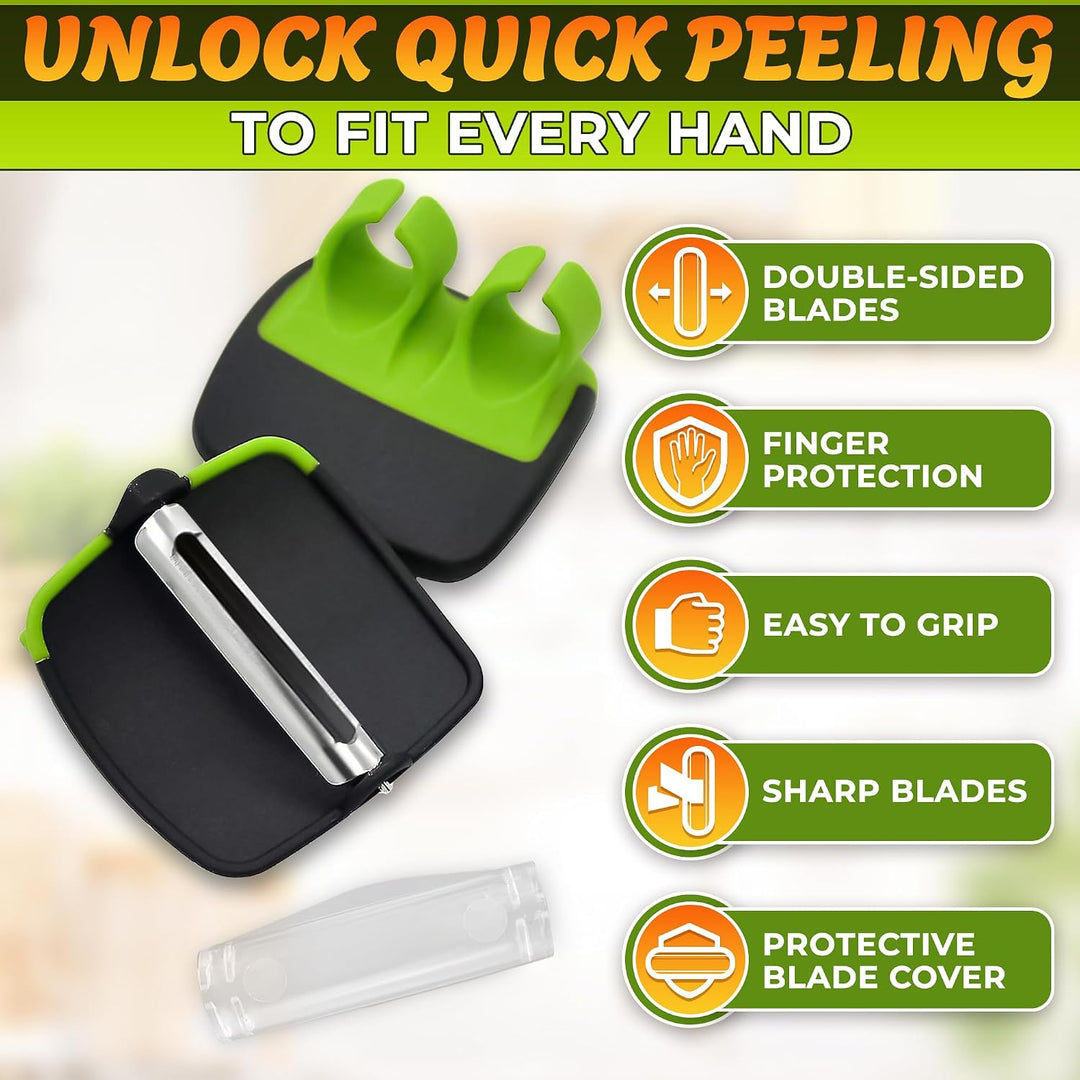 Palm Peeler for Vegetables with Double-Sided Stainless Steel Blades