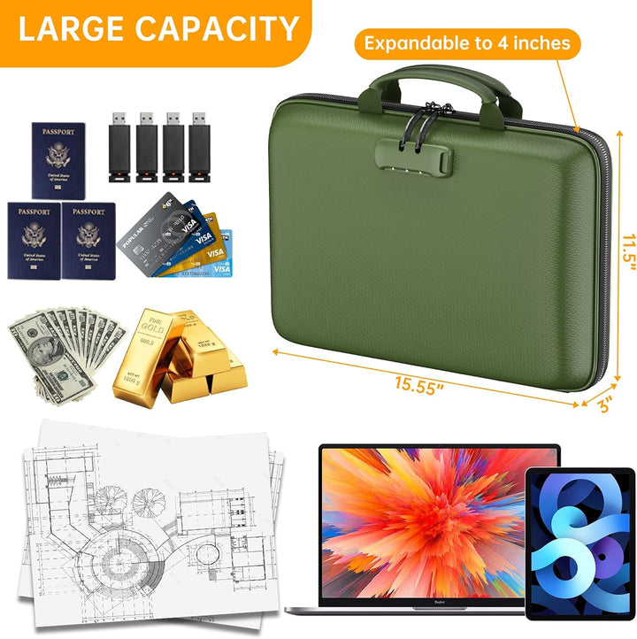 Waterproof Fireproof Accordion Document Storage Bag