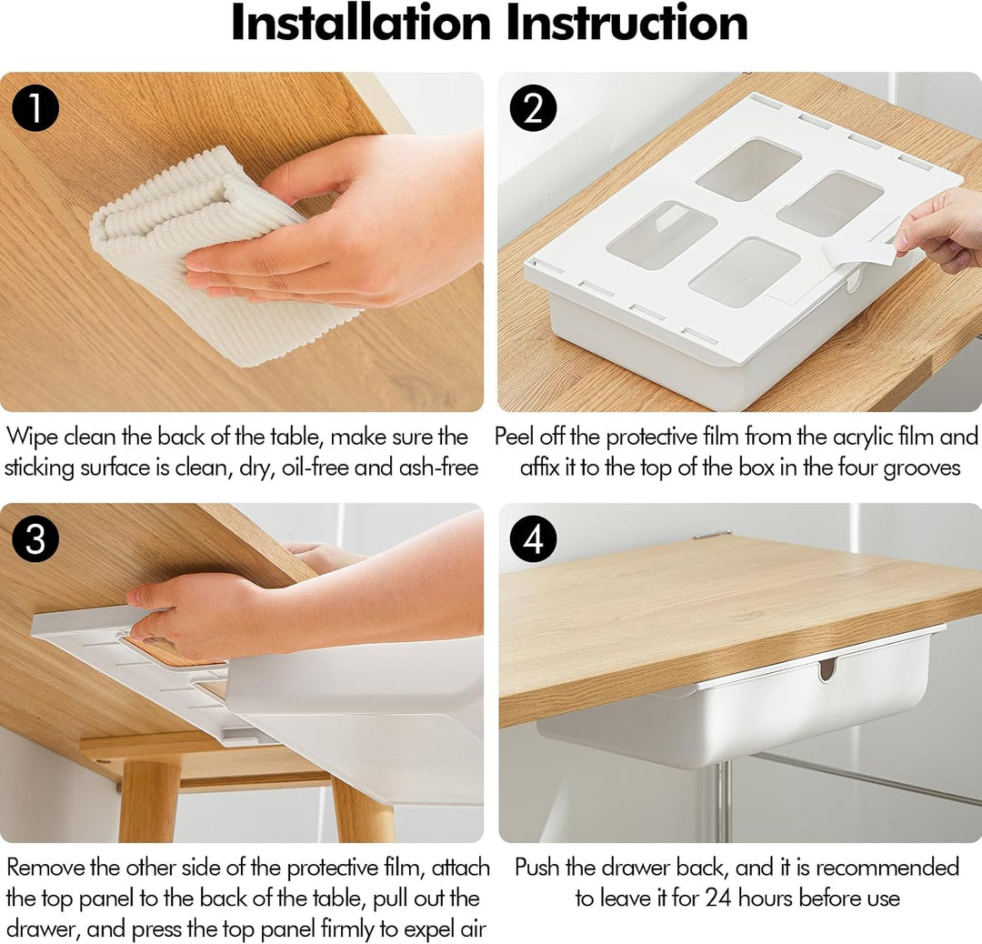 Under Desk Drawer Self-Stick Storage Organizer