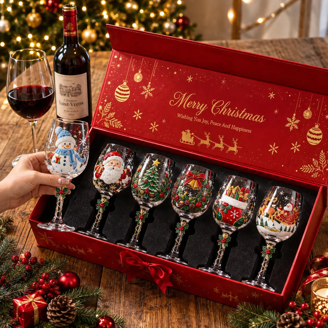 Beautiful Christmas wine glasses