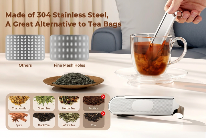 2-in-1 Tea Scoop Infuser for Loose Leaf Tea Strainer Fine Mesh