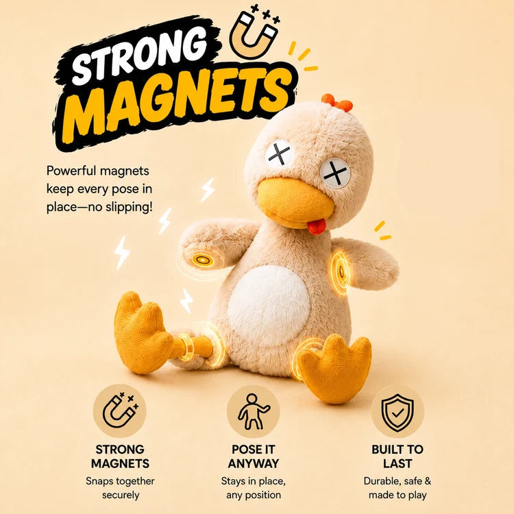 Magnetic Saltwater Duck Plush Toy, Detachable Cute