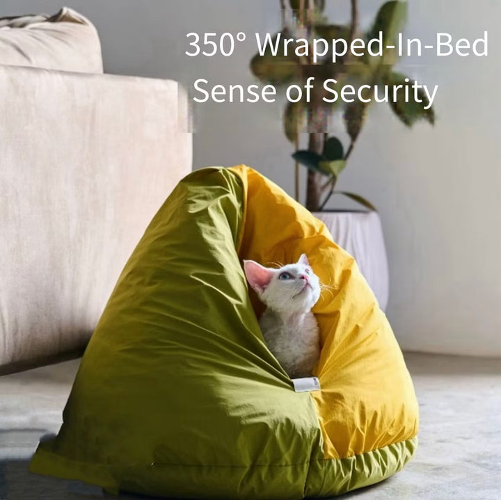 Cat Sleeping Bag Bed - Enclosed Washable Beanbag