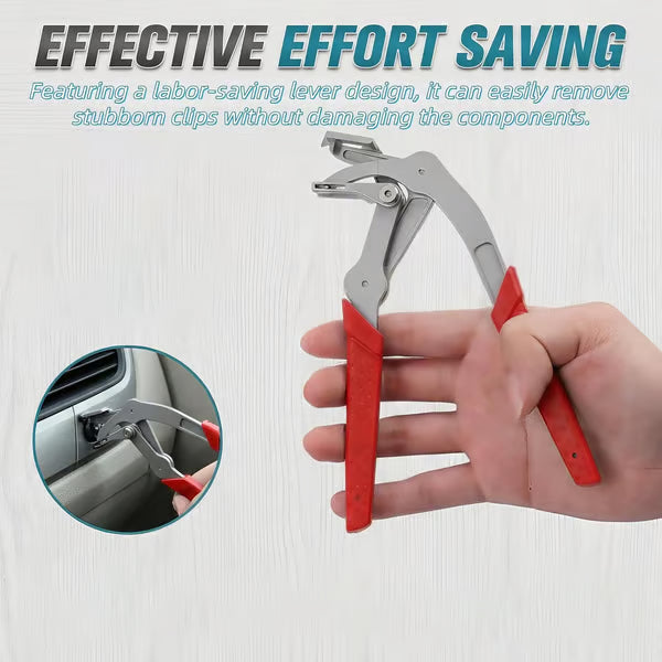 Car Clip Pliers & Trim Removal Tool, Spring-Loaded Fastener Rivet Remover for Auto Door Panels