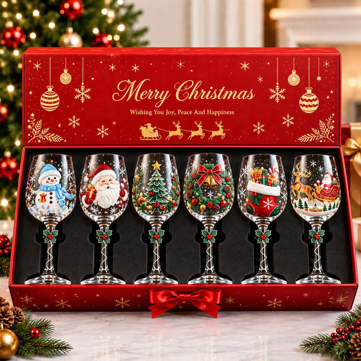 Beautiful Christmas wine glasses