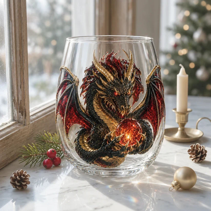 3D Mythic Dragon Glass Cup