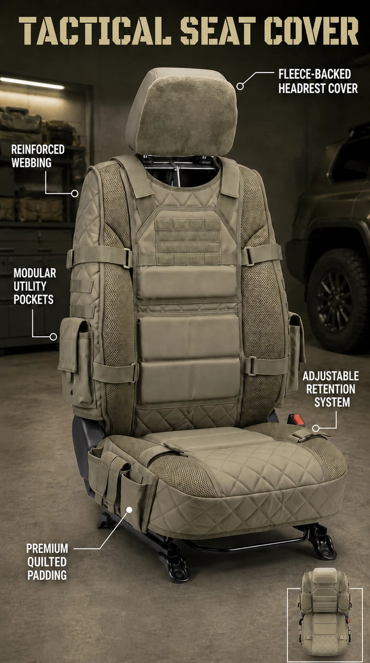Rugged Truck Seat Cover – Tactical Storage, Seat Protection & All‑Day Comfort